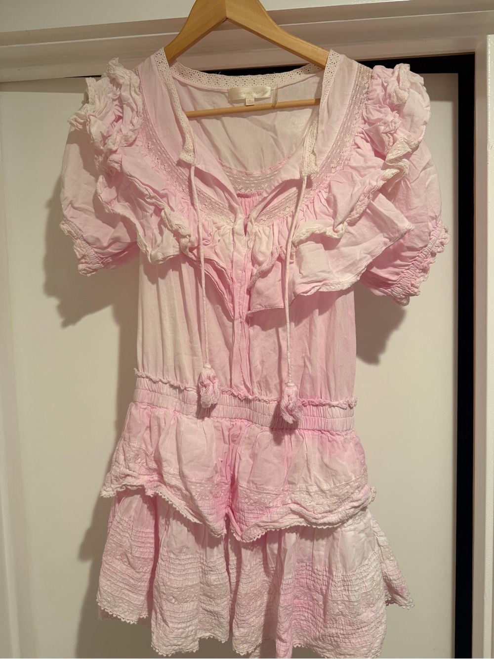 LoveShackFancy Light Pink Ruffle dress